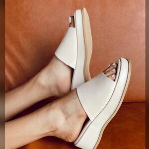 Cream platform sandals